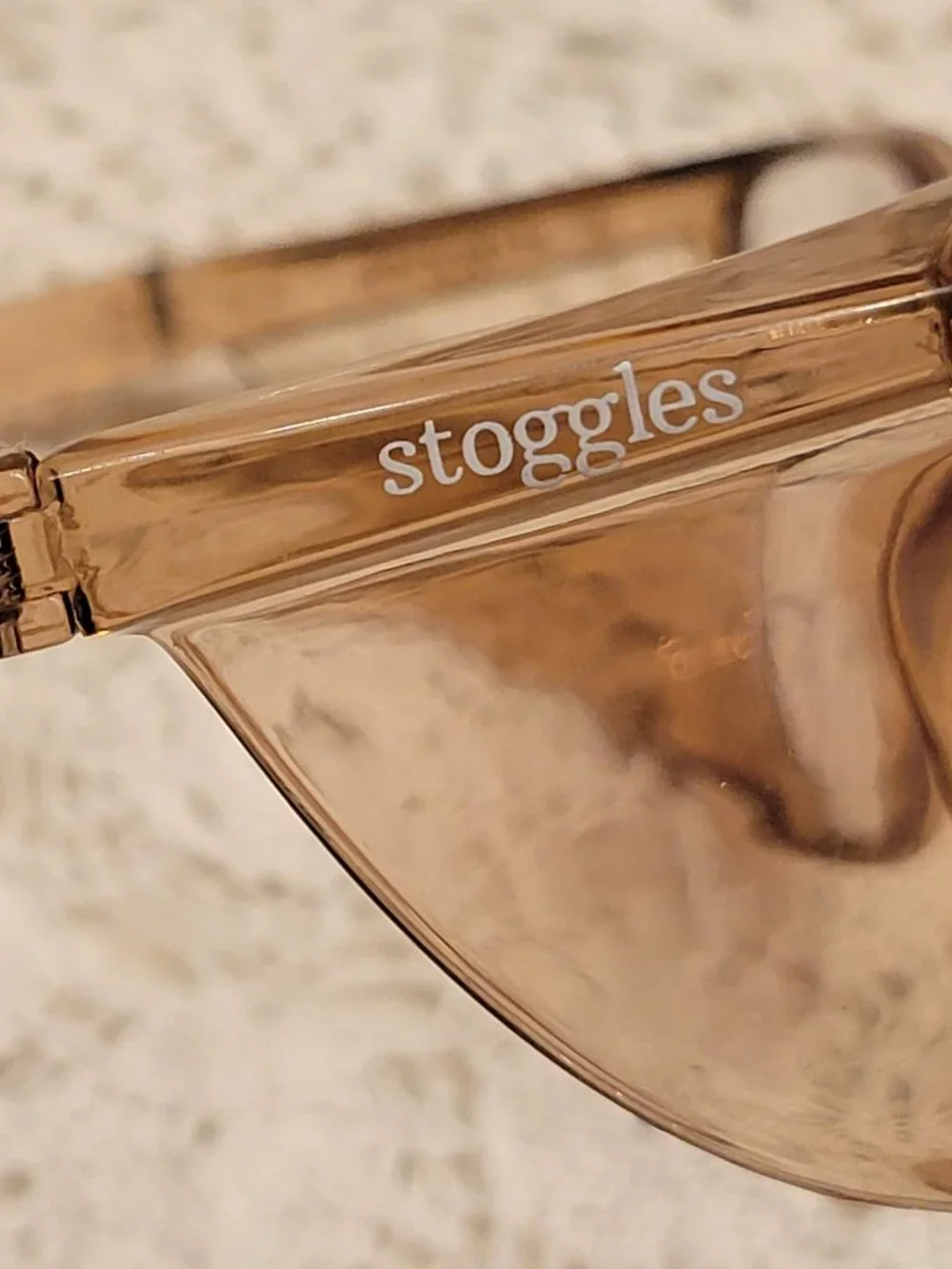 STOGGLES SAFETY GLASSES GOGGLES EYEGLASSES BLUE LIGHT SQUARE PEACH 50 20 145